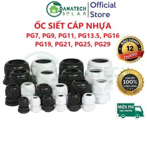 Ốc siết cáp nhựa PG7 PG9 PG11 PG13.5 PG16 PG19 PG21 PG25 PG29 màu trắng đen, chống bụi chống nước IP68. Phụ kiện tủ điện giúp cố định dây cáp, bảo vệ cáp điện an toàn, bền bỉ.